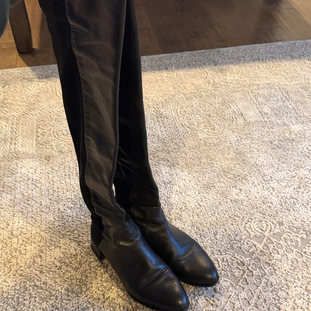 Stuart Weitzman Black leather Over the Knee Boots- size 7.5